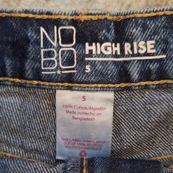 NOBO Blue and White Distressed Jean Shorts. Size 5 - Picture 6 of 6
